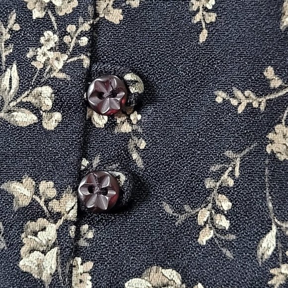 Vintage 90's Midi Length Long Sleeve Empire Waist Garden Floral Dress - Picture 5 of 10